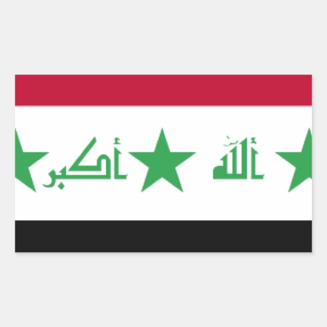 Sticker Rectangulaire Drapeau Iraq (Devant)