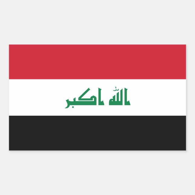 Sticker Rectangulaire Drapeau Iraq (Devant)