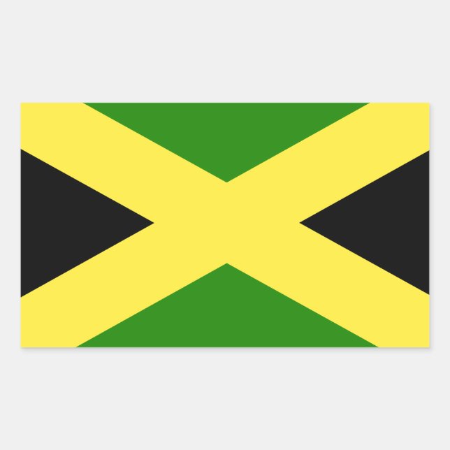 Sticker Rectangulaire Drapeau jamaïcain (Devant)