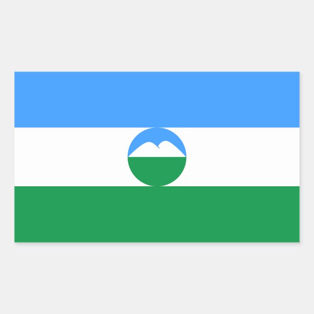 Sticker Rectangulaire Drapeau Kabardino Balkaria (Devant)
