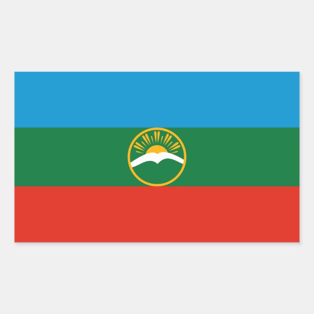 Sticker Rectangulaire Drapeau Karachay Cherkessia (Devant)