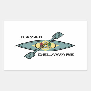 Sticker Rectangulaire Drapeau Kayak Delaware