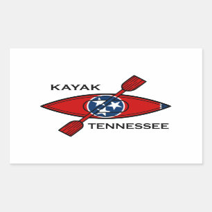 Sticker Rectangulaire Drapeau Kayak Tennessee
