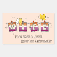 Drapeau lesbien Sunset Wife Joyeux Anniversaire