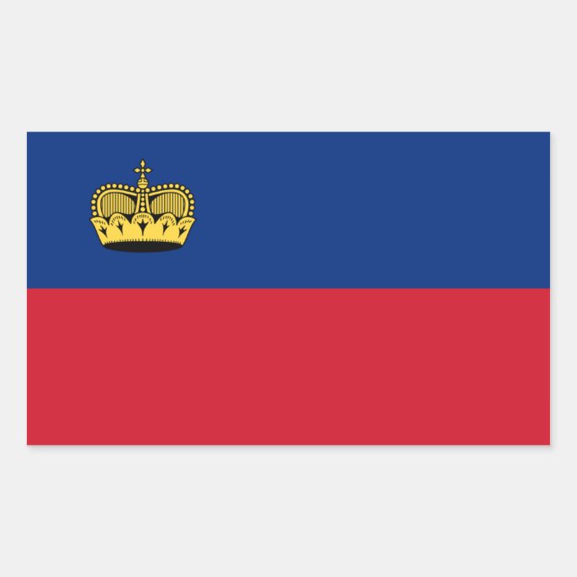 Sticker Rectangulaire Drapeau Liechtenstein/Liechtenstein-Liechtenstein (Devant)