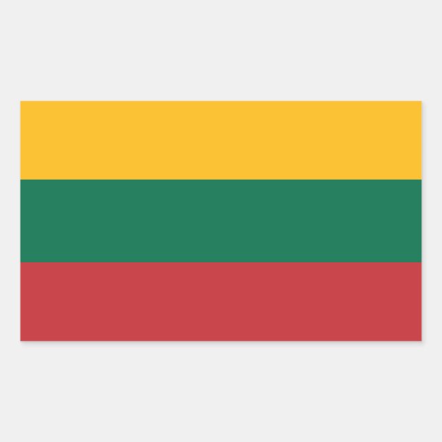 Sticker Rectangulaire Drapeau lituanien (Devant)