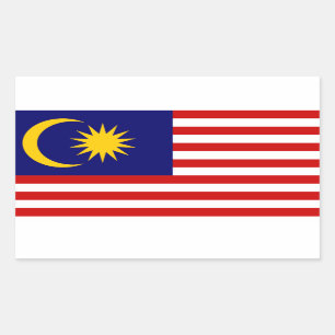 Sticker Rectangulaire Drapeau malaisien, Drapeau de Malaisie