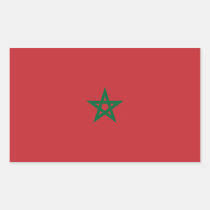 Sticker Rectangulaire Drapeau Maroc