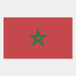 Sticker Rectangulaire Drapeau marocain