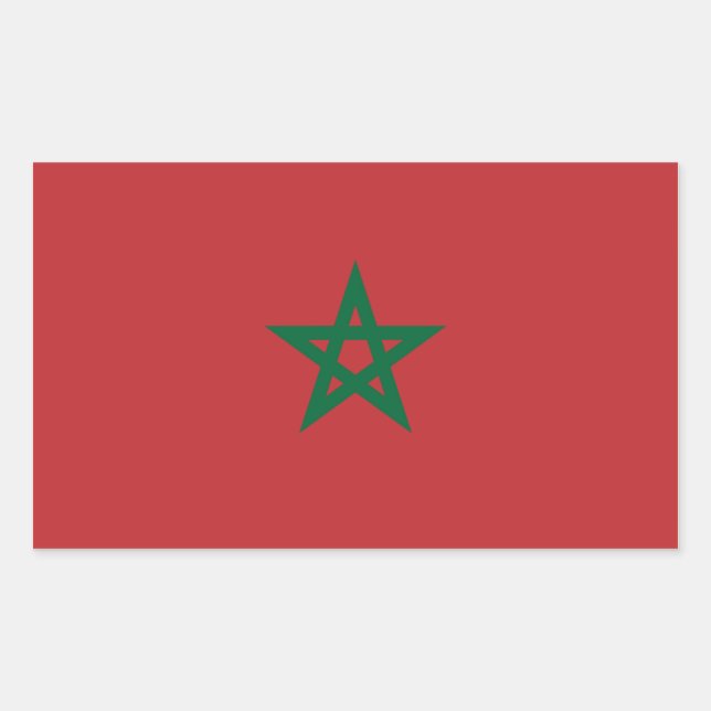 Sticker Rectangulaire Drapeau marocain (Devant)