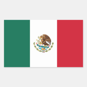 Sticker Rectangulaire Drapeau mexicain