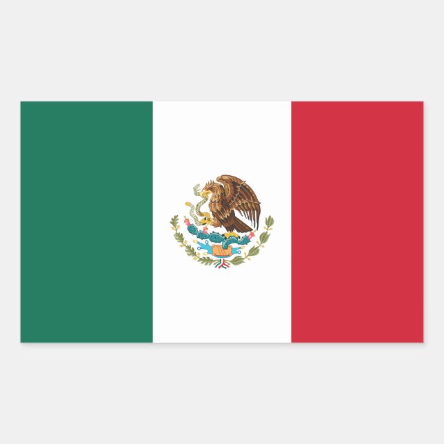 Sticker Rectangulaire Drapeau mexicain (Devant)