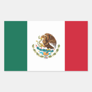 Sticker Rectangulaire Drapeau mexicain - Drapeau mexicain