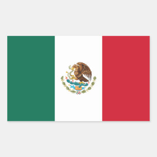 Sticker Rectangulaire Drapeau Mexique/Mexique