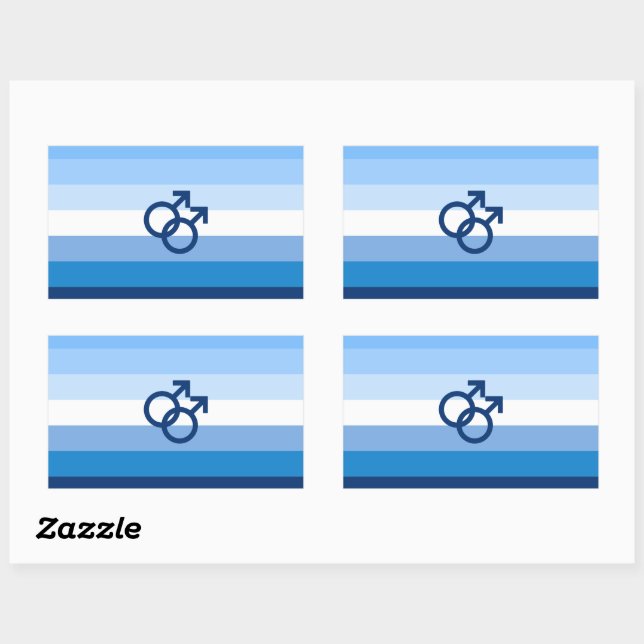 Sticker Rectangulaire Drapeau MLM Gay Male Pride (Feuille)