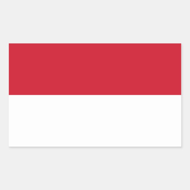 Sticker Rectangulaire Drapeau Monaco/Monégasque/Monacan (civil) (Devant)