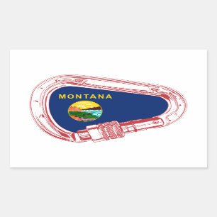 Sticker Rectangulaire Drapeau Montana Escalade carabiner