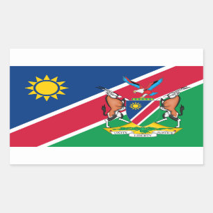 Sticker Rectangulaire Drapeau namibien et armoiries, Drapeau de Namibie