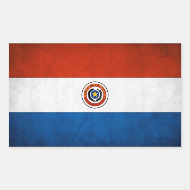 Sticker Rectangulaire Drapeau national du Paraguay (Devant)