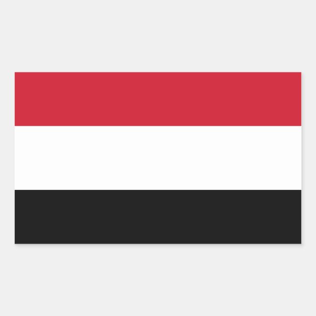 Sticker Rectangulaire Drapeau national du Yémen (Devant)