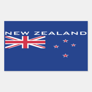 Sticker Rectangulaire Drapeau néo-zélandais