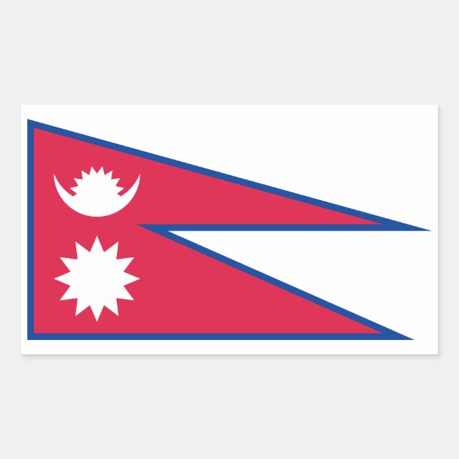 Sticker Rectangulaire Drapeau népalais (Devant)