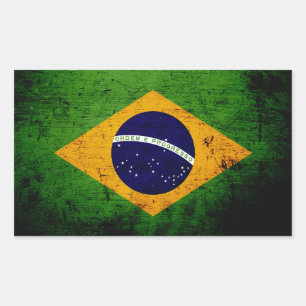 Sticker Rectangulaire Drapeau noir du Brésil