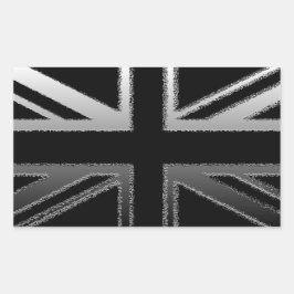 Sticker Rectangulaire Drapeau noir et gris argenté Union