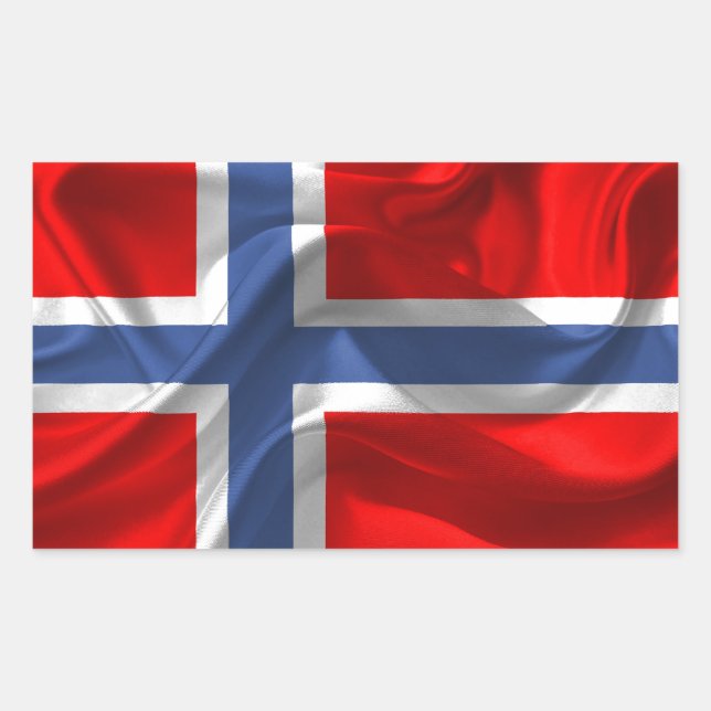 Sticker Rectangulaire Drapeau norvégien (Devant)