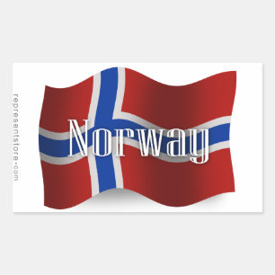 Sticker Rectangulaire Drapeau norvégien