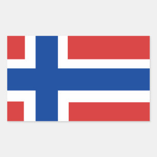 Sticker Rectangulaire Drapeau norvégien personnalisé (drapeau Norske)