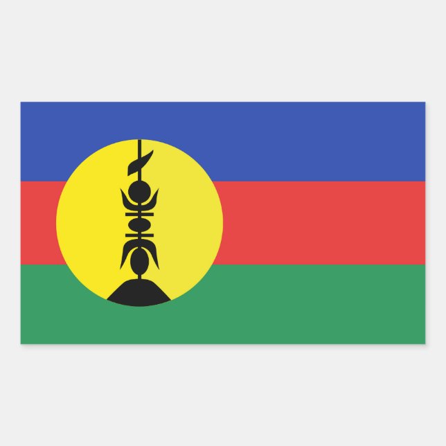 Sticker Rectangulaire Drapeau Nouvelle-Calédonie - Drapeau de Nouvelle-C (Devant)