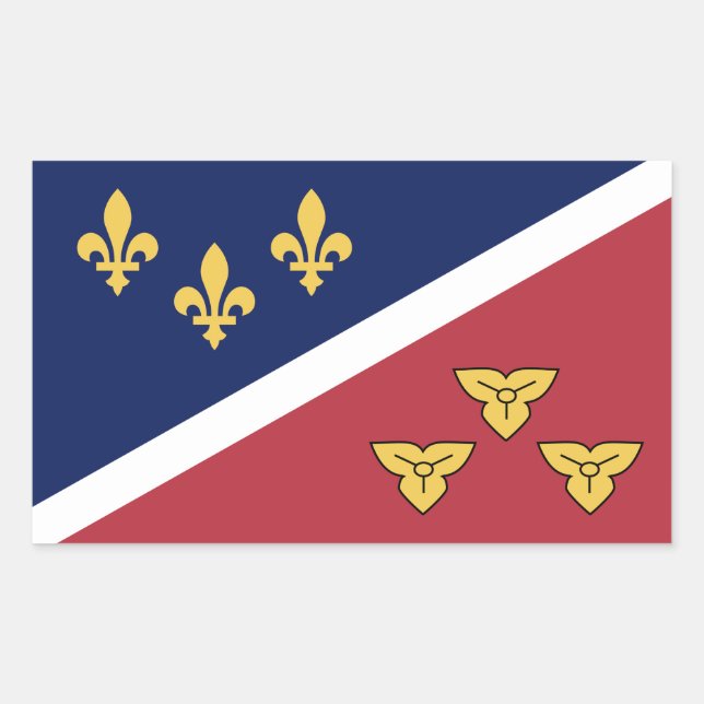 Sticker Rectangulaire Drapeau (officieux) de Metairie, Louisiane (Devant)