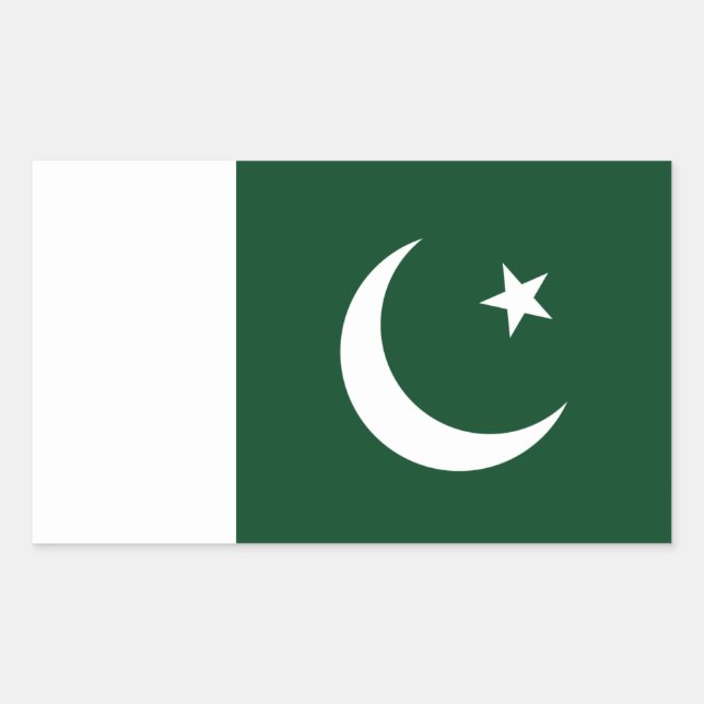 Sticker Rectangulaire Drapeau pakistanais, Drapeau du Pakistan (Devant)