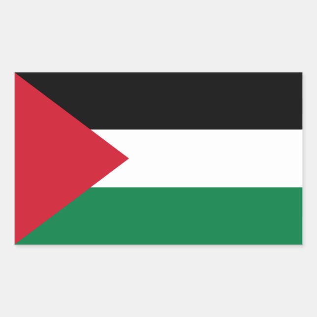 Sticker Rectangulaire Drapeau palestinien (Devant)