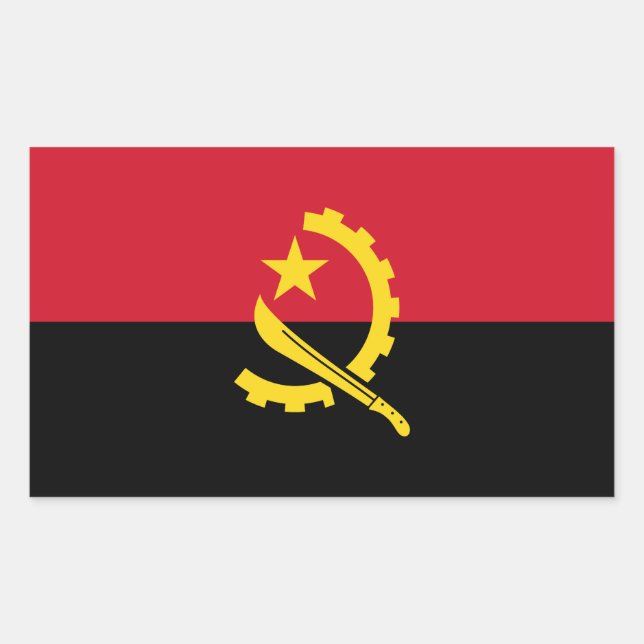Sticker Rectangulaire Drapeau patriotique angolais (Devant)