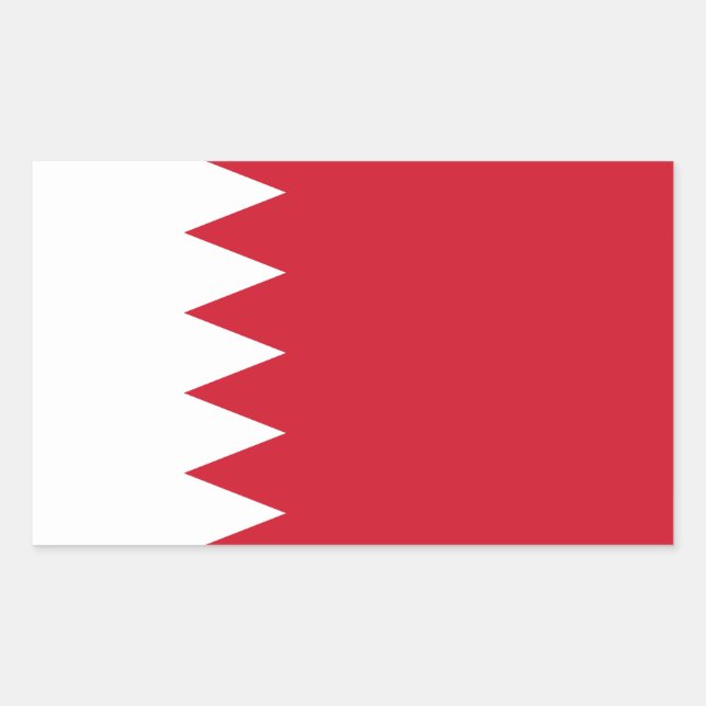 Sticker Rectangulaire Drapeau patriotique de Bahreïn (Devant)