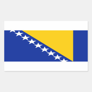 Sticker Rectangulaire Drapeau patriotique de Bosnie-Herzégovine