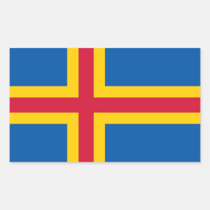 Sticker Rectangulaire Drapeau patriotique des îles Åland