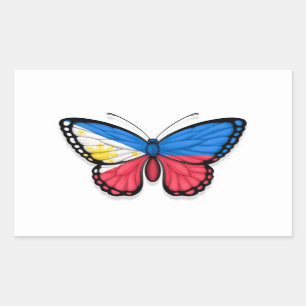 Sticker Rectangulaire Drapeau philippin de papillon