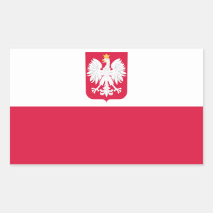 Sticker Rectangulaire Drapeau polonais/polonais