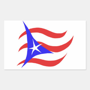 Sticker Rectangulaire Drapeau porto-ricain