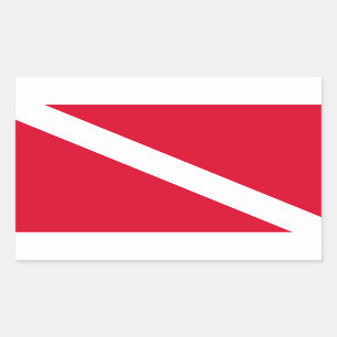 Sticker Rectangulaire Drapeau pour Plongée