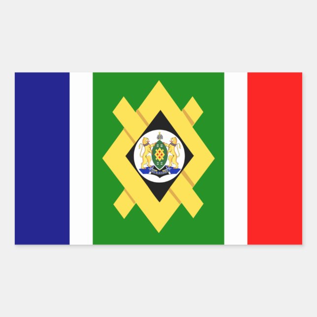 Sticker Rectangulaire Drapeau QUATRE Johannesburg (Devant)