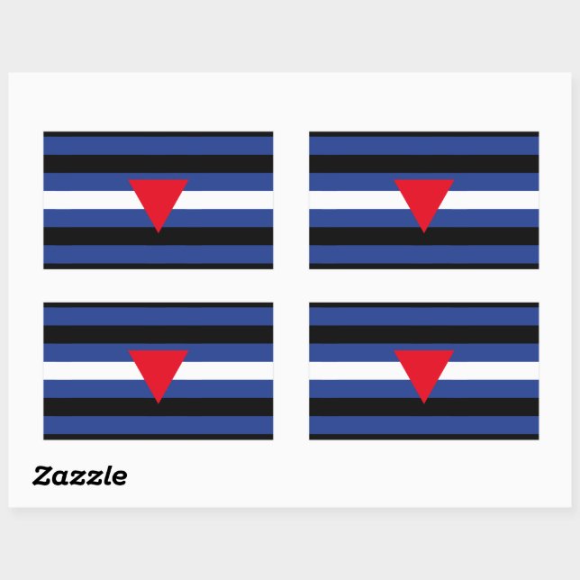 Sticker Rectangulaire Drapeau Queer Pride en cuir (Feuille)