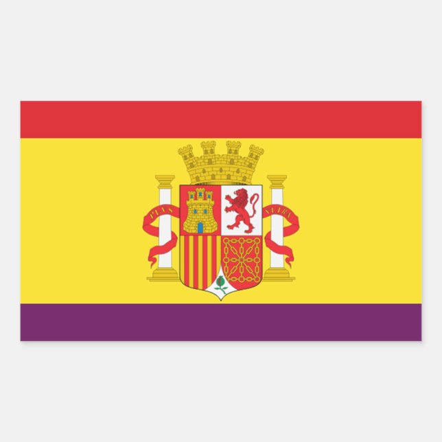 Sticker Rectangulaire Drapeau républicain espagnol - Bandera República E (Devant)