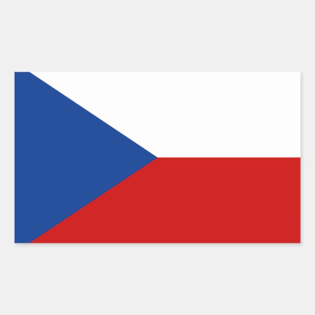 Sticker Rectangulaire Drapeau République tchèque (Devant)
