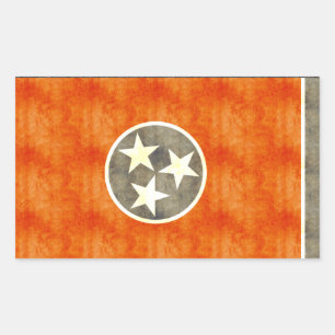 Sticker Rectangulaire Drapeau rétro Vintage du Tennessee