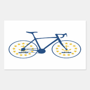 Sticker Rectangulaire Drapeau Rhode Island à vélo