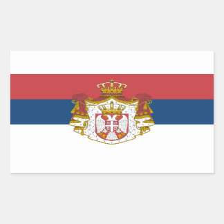 Sticker Rectangulaire Drapeau serbe et armoiries, Drapeau de Serbie